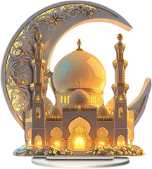 2D Acrylic Crescent Castle Table Sign | Decorative Ornament for Home