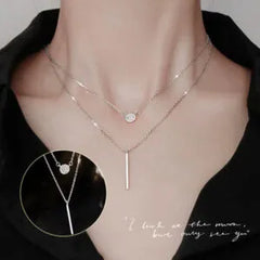 925 Sterling Silver Geometric Pendant Necklace for Women – Simple Elegant Jewelry
