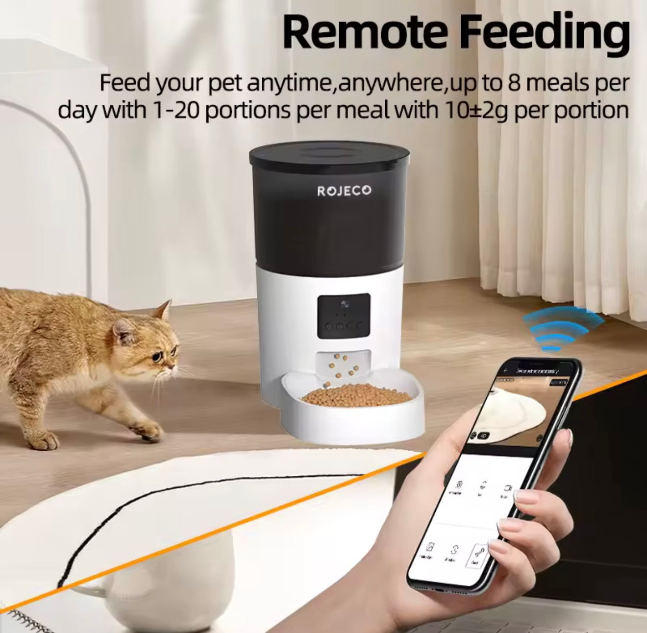Automatic Cat/Dog Feeder Food Dispenser Pet Remote Control Auto With Camera Video And Smart Voice Recorder Remote