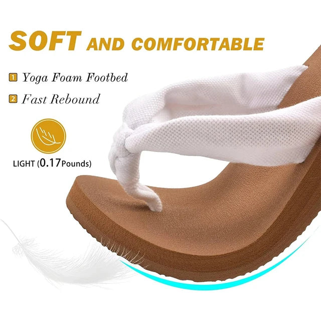 Flip Flops for Women with Arch Support Yoga Mat Comfortable Summer Beach Walking Thong Cushion Sandals Slip On Indoor Outdoor