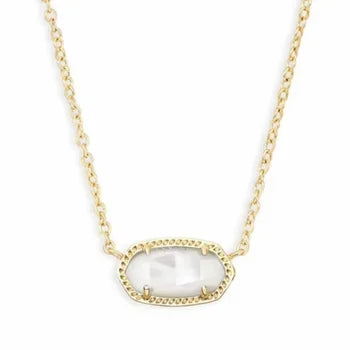 18K Real Golden Plated Crystal Gemstone Pendant Necklace for Women - Jewelry Gifts for Her NO BRAND