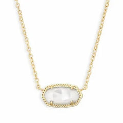 18K Real Golden Plated Crystal Gemstone Pendant Necklace for Women - Jewelry Gifts for Her NO BRAND